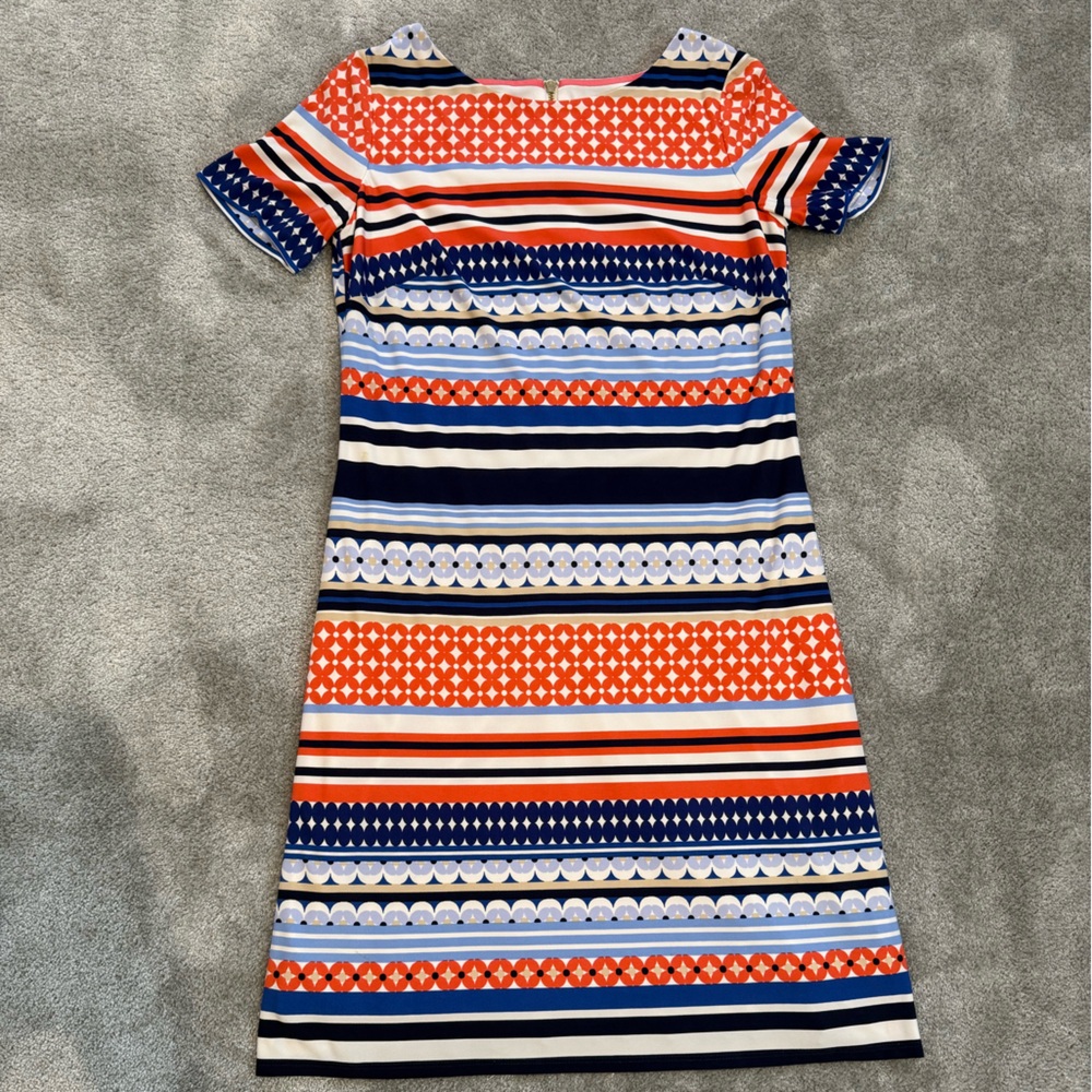 Eliza J Blue and Coral Patterned Dress Size 4